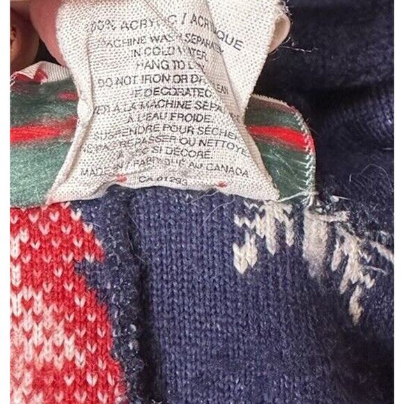 Vtg Quality Goods Canada Blue Moose Polar Bear Plush Fleece Bunting Snowsuit 24M - Picture 9 of 9